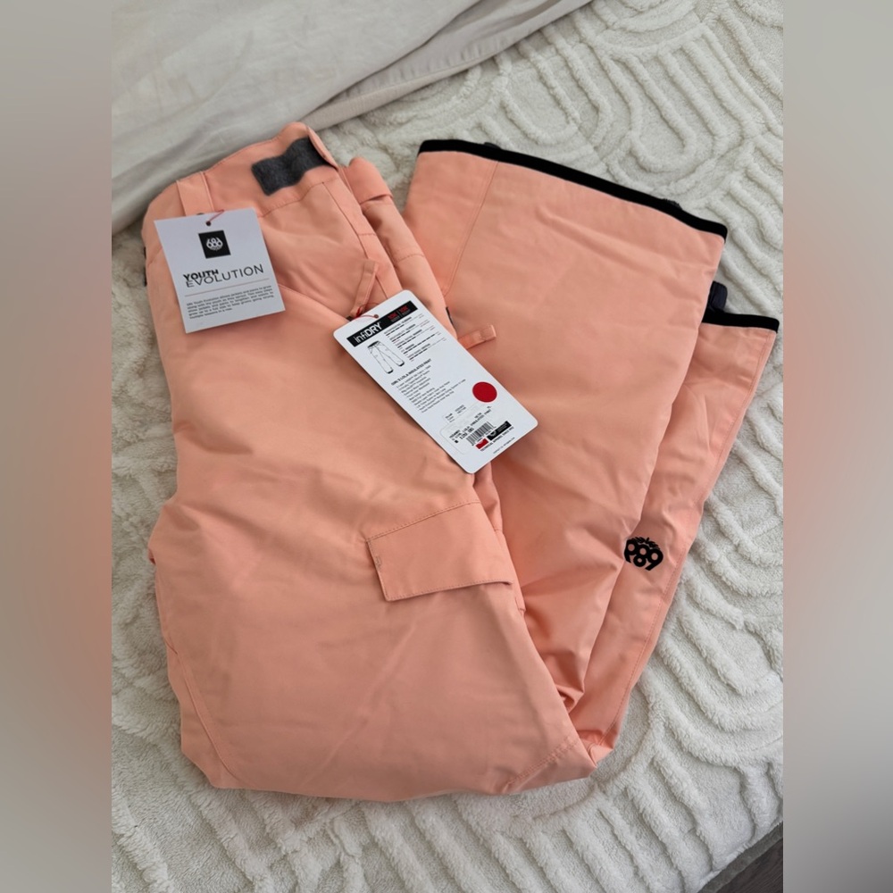 NWT 686 Lola Insulated Snow Pants - Pink Coral, Size Youth L (Women XS)